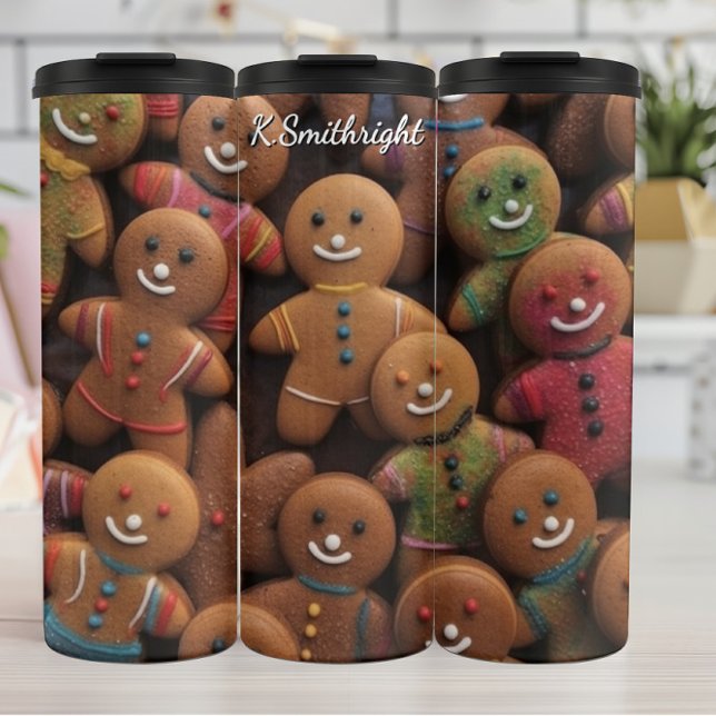 Garrafa Térmica Aconchegante Agrupamento de Biscoitos de Gengibre (Criador carregado)
