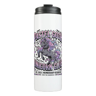 Garrafa Térmica Adesivo Comercial do Clube Unicórnio Pastel Goth U