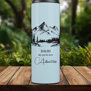 Garrafa Térmica Adicionar Montanhas e Riacho ao Nome