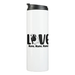 Garrafa Térmica Adicionar Nomes ou Texto, Guiné Pig LOVE em