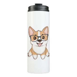 Garrafa Térmica Adorable Corgi Puppy With Glasses