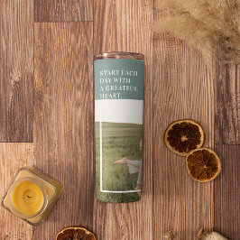 Garrafa Térmica Adorável Presente da Família Verde de Fotos Modern