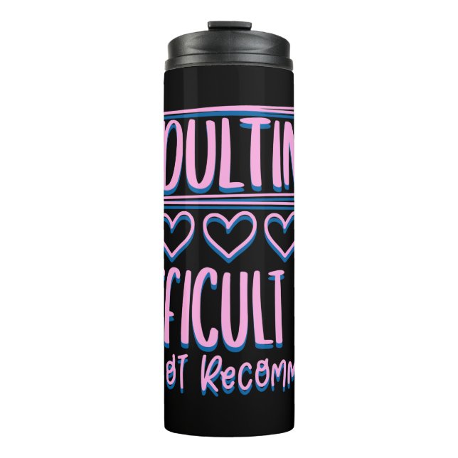 Garrafa Térmica Adultos Engraçados Difíceis AF Não Recomendariam (Frente)
