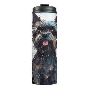 Garrafa Térmica Affenpinscher de Halloween com Abóboras Assustador