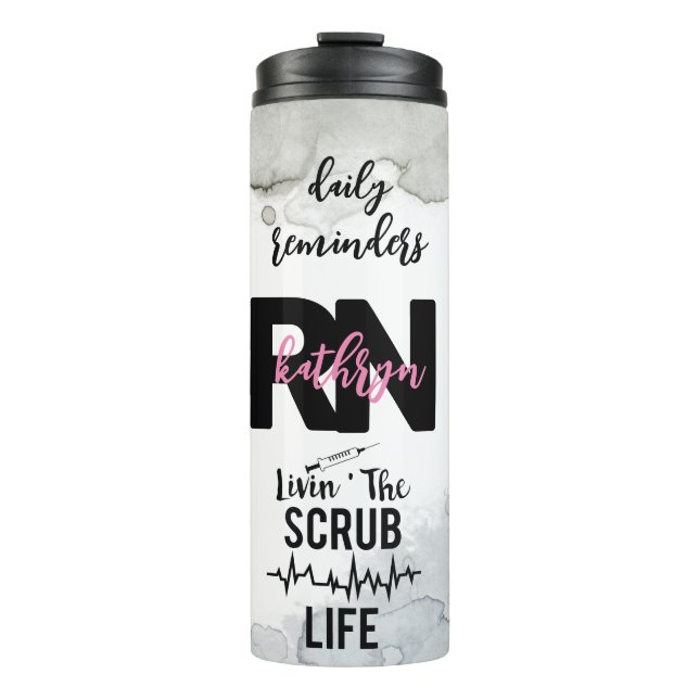 Garrafa Térmica Afirmação de Enfermeiro Registrado Personalizado (Frente)