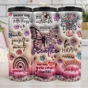 Garrafa Térmica Afirmações Motivacionais: Autoatendimento Glossy