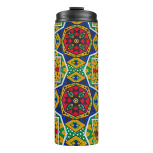 Garrafa Térmica African Geometric Mosaic Ankole Style Textile Prin