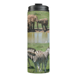 Garrafa Térmica Afro-elefantes e Zebras Tumbler