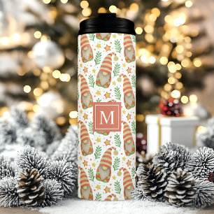 Garrafa Térmica Aguarela Gnome Escandinavo Monograma Natal