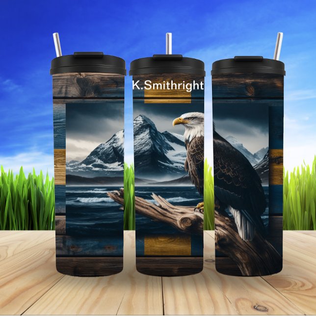 Garrafa Térmica Águia Balda com Montes Oceânicos (Criador carregado)