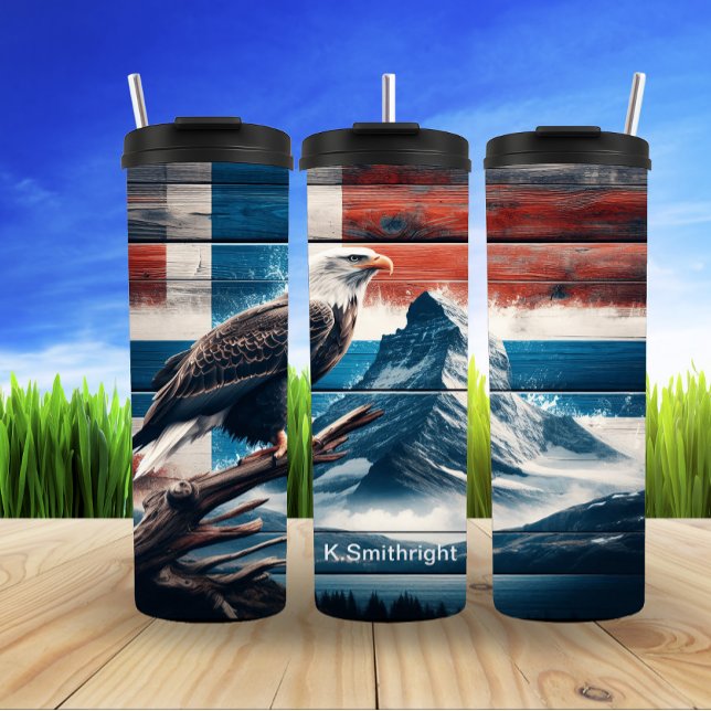 Garrafa Térmica Águia Balda na Bandeira Russa (Criador carregado)