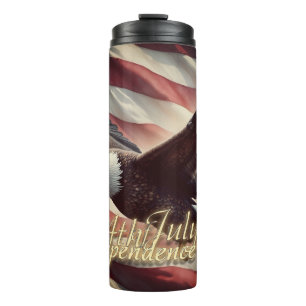 Garrafa Térmica Águia de 4 de julho com bandeira americana