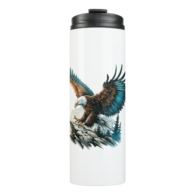 Garrafa Térmica Águia em Aquarela (Frente)