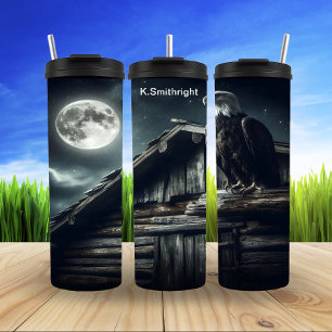 Garrafa Térmica Águia Empoleirada na Lua do Teto de Cabina