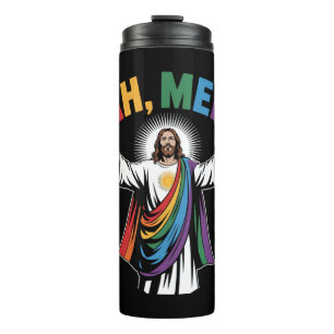 Garrafa Térmica Ah Homens Engraçados Jesus LGBTQ Orgulho Gay Arco-