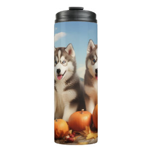 Garrafa Térmica Alaskan Malamute Puppy Autumn Delight Pumpkin