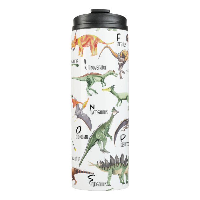 Garrafa Térmica Alfabeto Dinossauro (Frente)