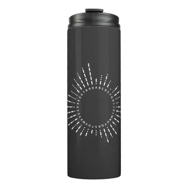 Garrafa Térmica Alfabeto Morse Code de A a Z (Frente)