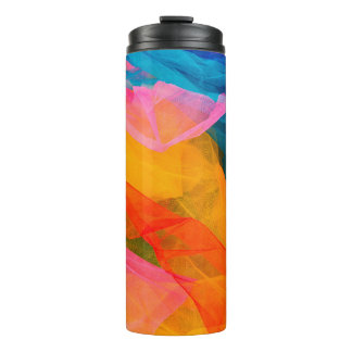 Garrafa Térmica Alguns tecidos multicoloridos. fundo,cor,artesanat