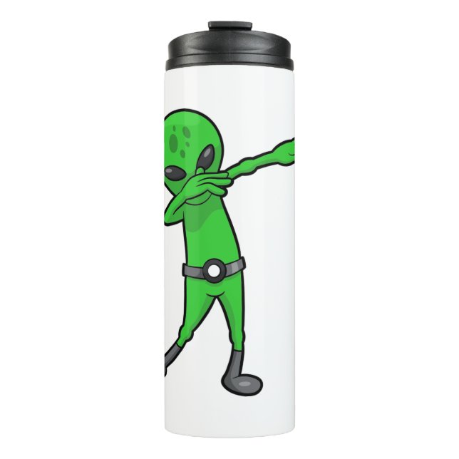 Garrafa Térmica alienígena de dabbing halloween (Frente)