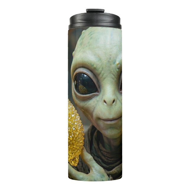 Garrafa Térmica Alienígena Extraterrestre e Limão Cristalino   (Frente)