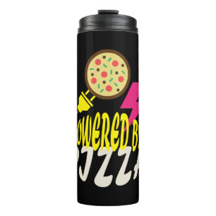 Garrafa Térmica Alimentado por Pizza – Design Divertido para Amant