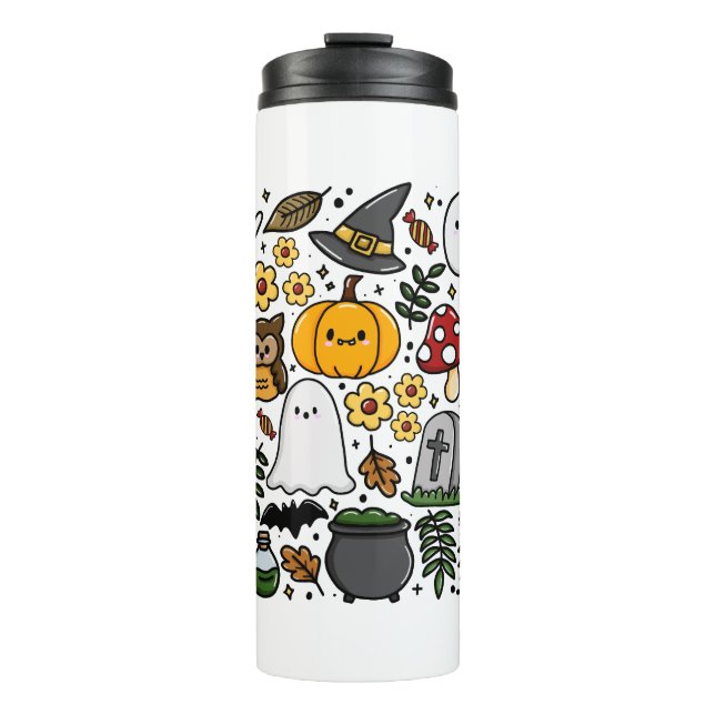 Garrafa Térmica Almofada com estampa fofa de Halloween (Frente)