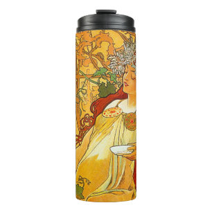 Garrafa Térmica Alphonse Mucha Art Nouveau Autumn