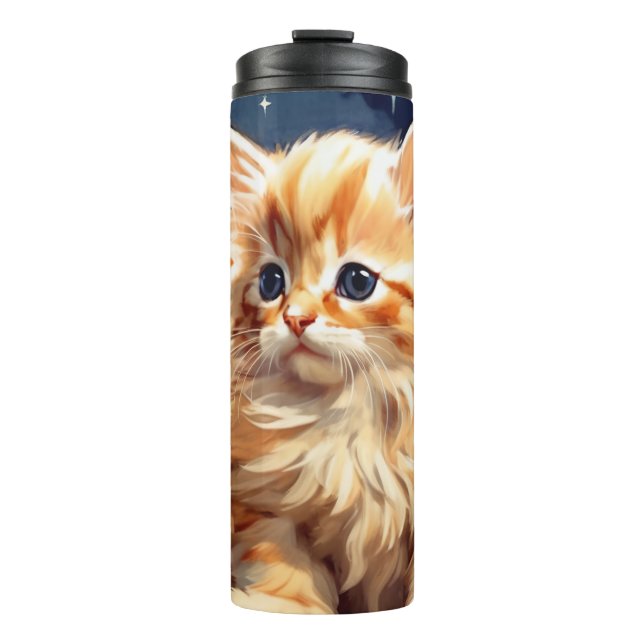 Garrafa Térmica Alphonse Mucha Art Nouveau Orange Cat (Frente)