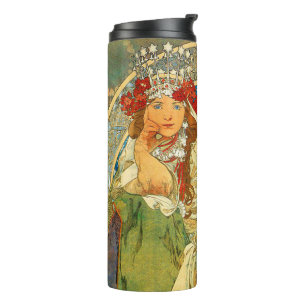 Garrafa Térmica Alphonse Mucha Art Nouveau Princess Hyacinth