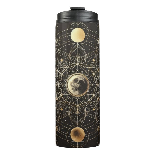 Garrafa Térmica Alquimia Lunar Dourada (Frente)