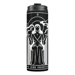 Garrafa Térmica Alta Sacerdotisa do Tarot Feminina Fumando Maconha