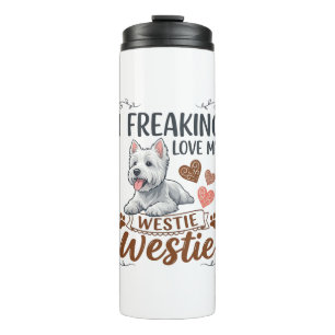 Garrafa Térmica Amando Corações e Patas de Westie_1