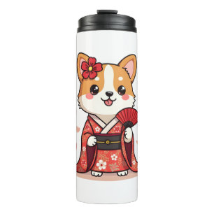 Garrafa Térmica Amante do Corgi Geisha Cachorro Galês