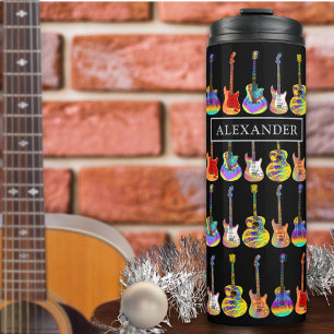 Garrafa Térmica Amantes de Música Personalizados Natal Guitarras