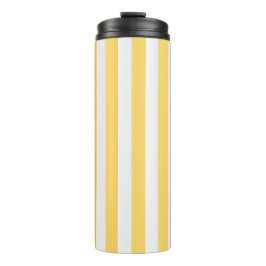 Garrafa Térmica Amarelo e Branco com risca