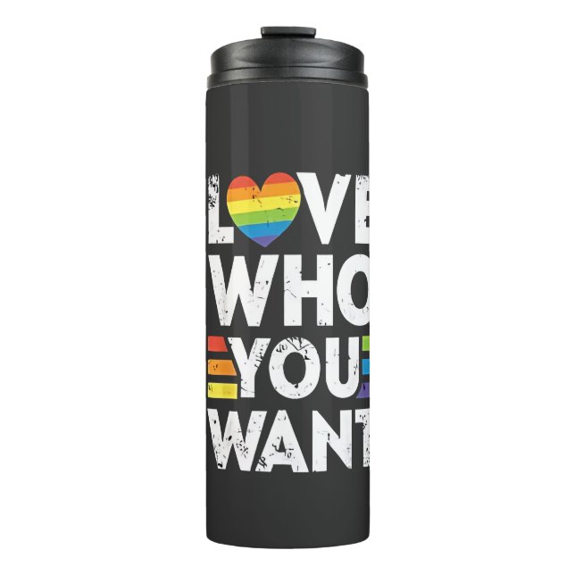 Garrafa Térmica Ame Quem Você Quer O Orgulho LGBT Mês (Frente)