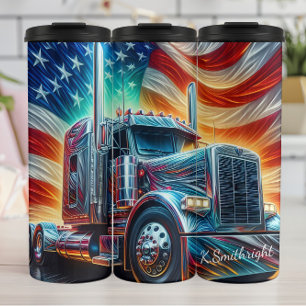 Garrafa Térmica American Flag Truck Chrome Energy