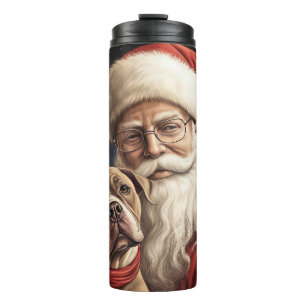 Garrafa Térmica American Staffordshire com Papai Noel Natal