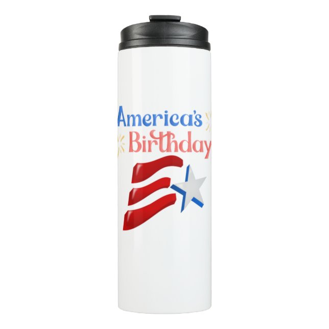 Garrafa Térmica America's Birthday 4Th Of July (Frente)