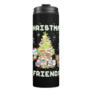 Garrafa Térmica Amigos de Natal bonitos
