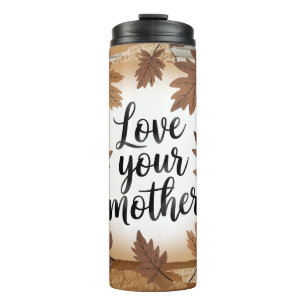 Garrafa Térmica Amor à Sua Mãe Terra Arte de Folhas de Outono Ecol