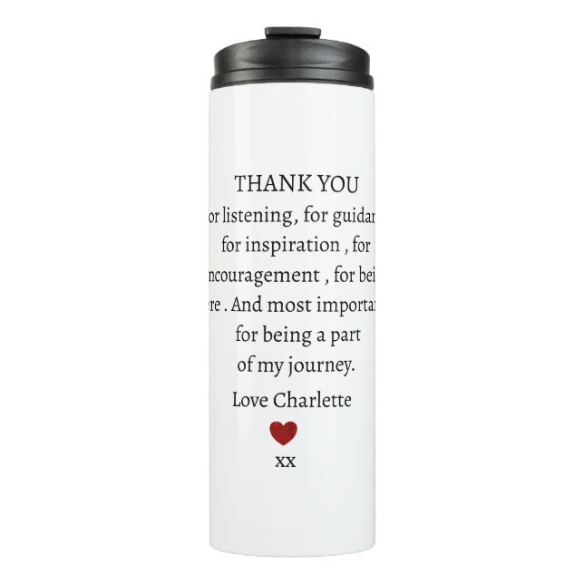 Garrafa Térmica amor de agradecimento personalizado fofo  (Frente)