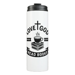 Garrafa Térmica Amor Deus Beba Café Leia Livros Fé Cristã