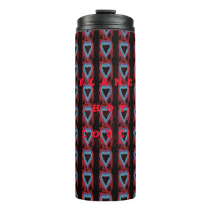Garrafa Térmica Amor paixão arte quente design vermelho nu azul