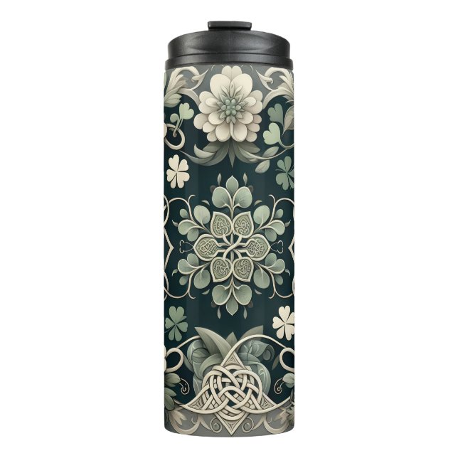 Garrafa Térmica Amuleto Floral Trevo Celta (Frente)