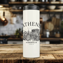 Garrafa Térmica Ancient Athens Acropolis Retro View