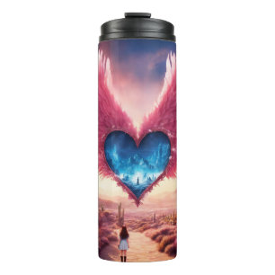 Garrafa Térmica Angélica Sonha: Tumbler Térmico Azul Celestial