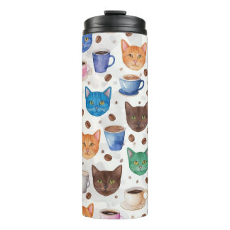 Garrafa Térmica Animais Adoráveis e Padrão de Café