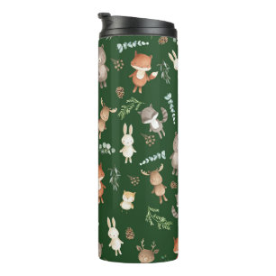 Garrafa Térmica Animais da Floresta Verde Bonitos Florestam Amigos